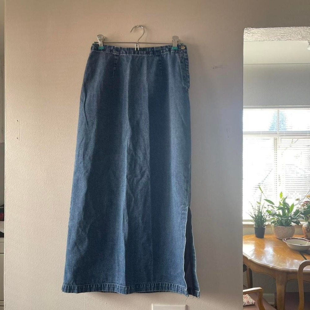 Vintage denim Eddie Bauer skirt‎ Classic 90s western minimalist spring